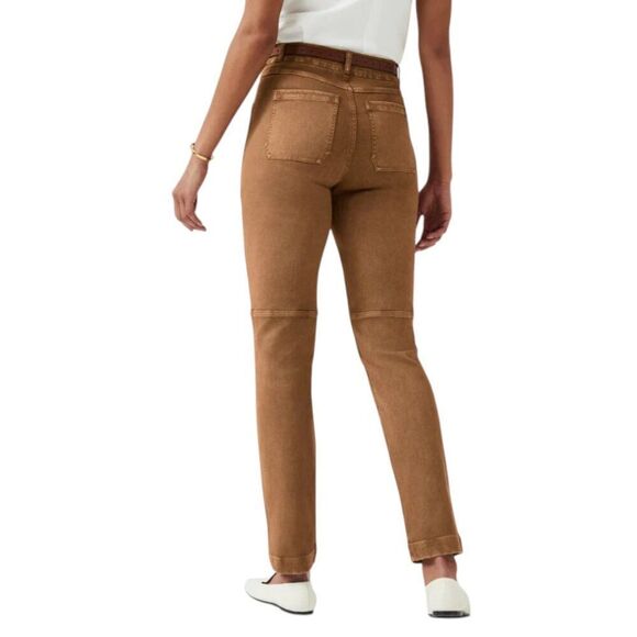 Spanx Twill Straight Leg Shaping Pant in Acorn Brown Size XL - Picture 2 of 8